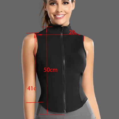 Women's High-Neck Zip-Up Equestrian Vest | Sleeveless Riding & Training Top @ ghoddosh.com