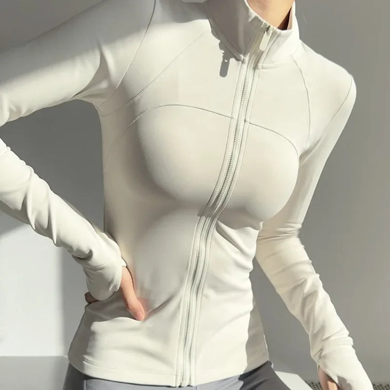 Women  Long Sleeve Quick Dry Sports Jacket  with Thump Hole  @ Ghoddosh.com