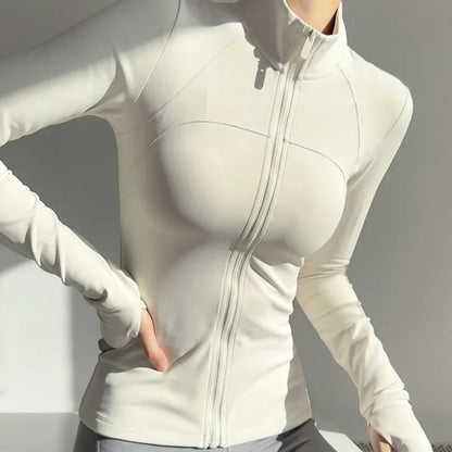 Women  Long Sleeve Quick Dry Sports Jacket  with Thump Hole  @ Ghoddosh.com
