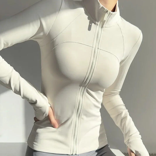 Women  Long Sleeve Quick Dry Sports Jacket  with Thump Hole  @ Ghoddosh.com