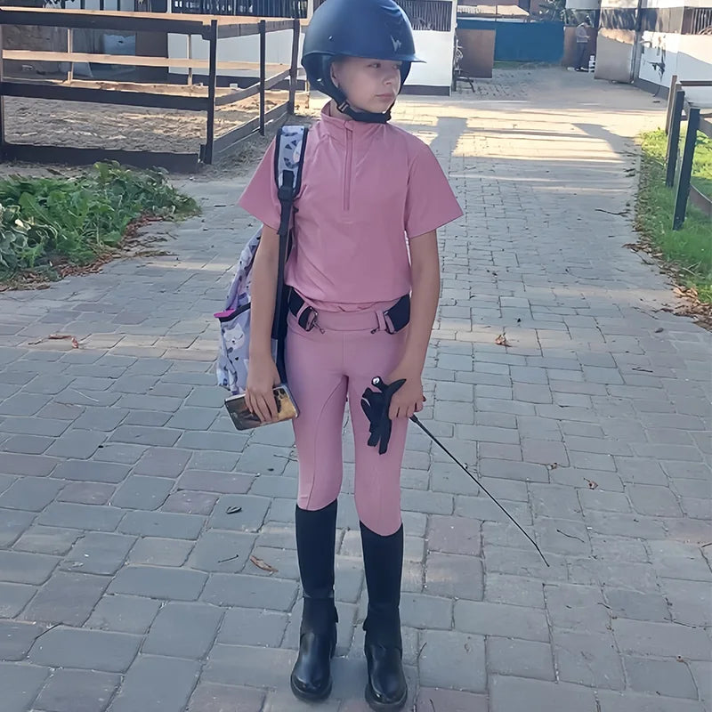 Girls’ Full‑Seat Silicone Equestrian Breeches – Durable, Comfortable & Stylish
