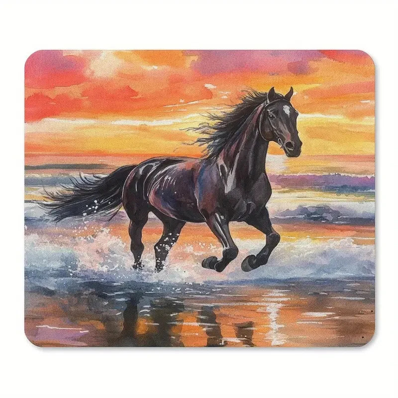 Printed horse pattern  anti-slip rubber computer mousepad @ghoddosh.com