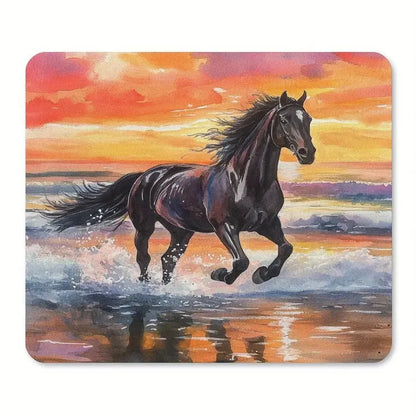 Printed horse pattern  anti-slip rubber computer mousepad @ghoddosh.com