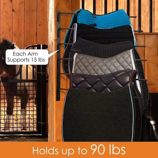 Saddle Rack Wall Mounted Horse Tack Storage , Swinging Blanket Rack