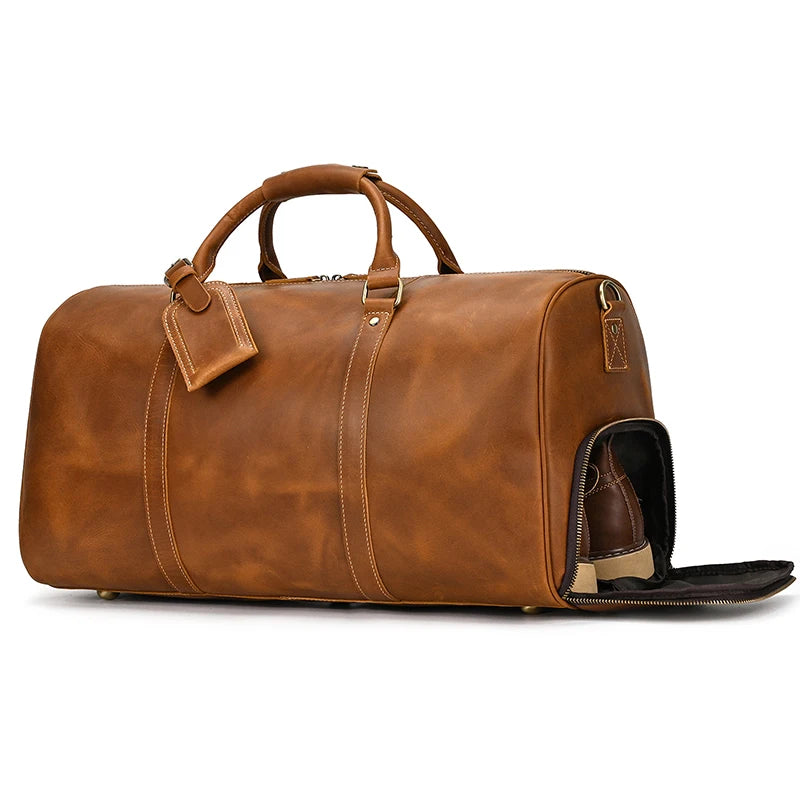 Luxury Genuine cow Leather Equipment Travel Bag - Ghoddosh 