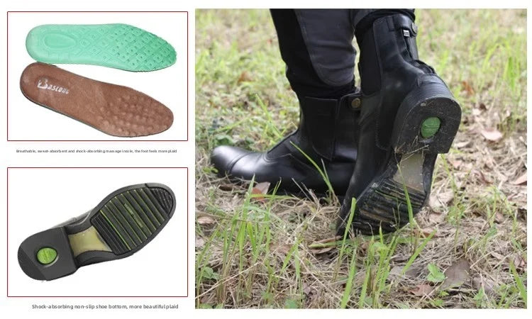 Unisex Equestrian Boots , Cowhide Leather ,Non-Slip, Shock-Absorbing & Breathable Horse Riding  Ankle Boots @ ghoddosh.com