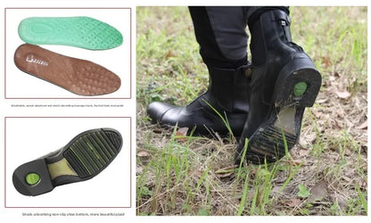 Unisex Equestrian Boots , Cowhide Leather ,Non-Slip, Shock-Absorbing & Breathable Horse Riding  Ankle Boots @ ghoddosh.com