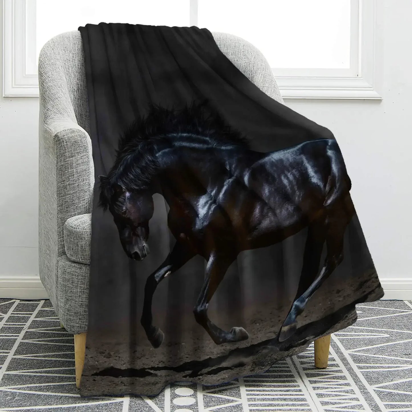 Horse lovers Blanket / Cowgirl  Western Soft Warm Print  Blanket