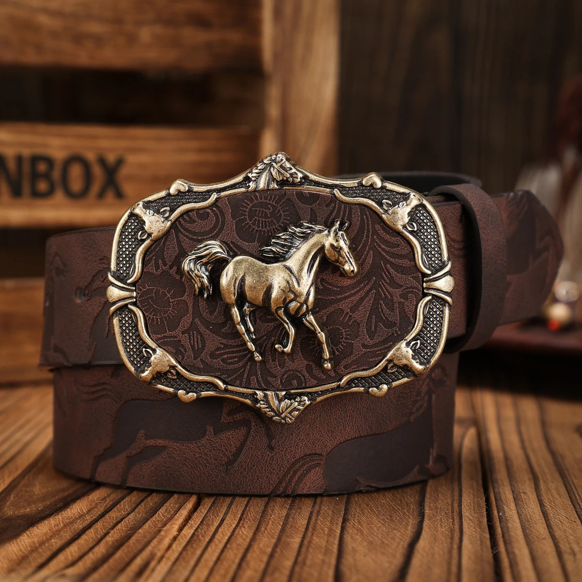 Unisex Vintage Western PU Leather Belt | Retro Denim Casual Waistband @ ghoddosh.com