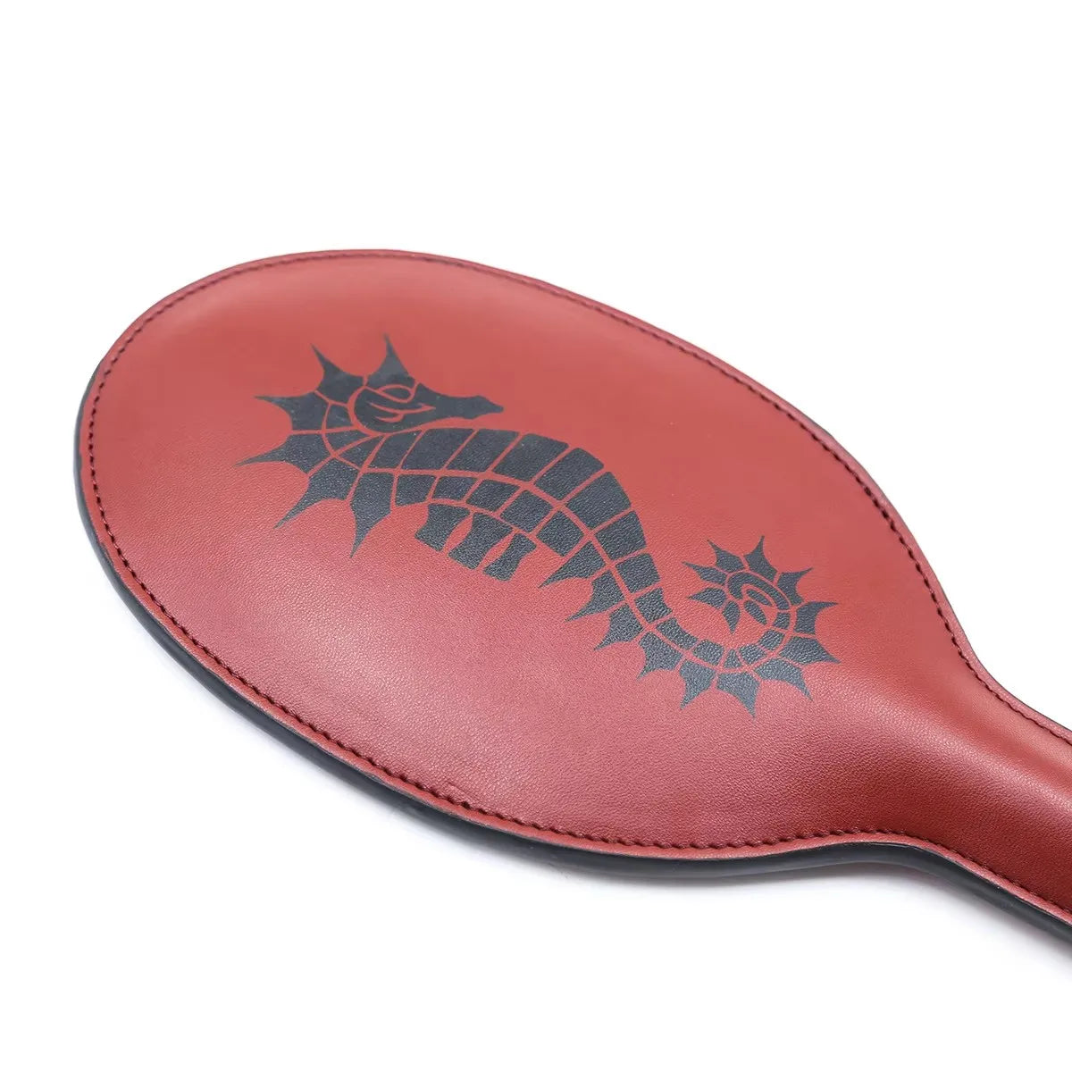  38.5CM PU Leather  Paddle Horse Whip, Seahorse Printed pattern