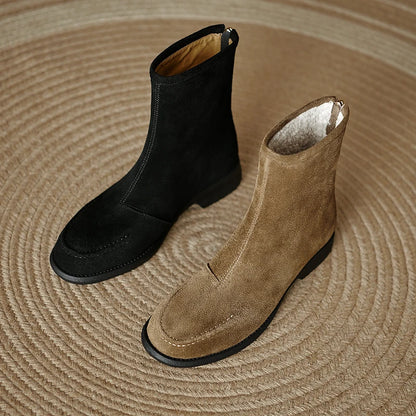 2026  Suede Women  Flat Heels Ankle Boots - ghoddosh.com