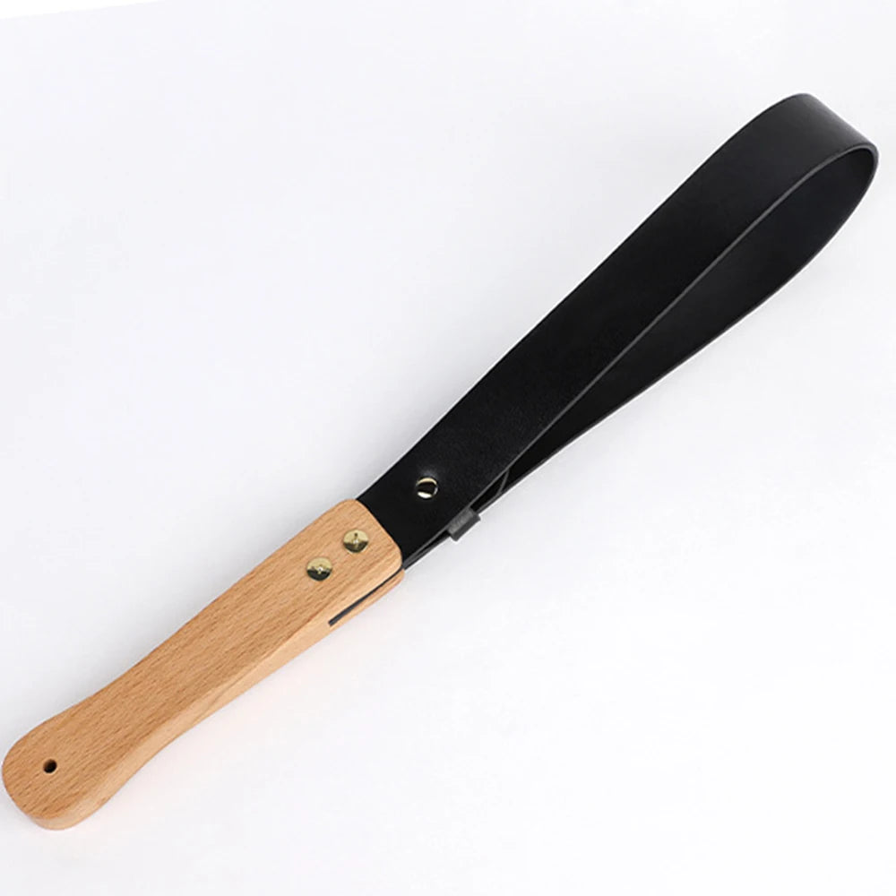 Equestrian 74CM PU Leather Horse Whip with Wooden Hand - Ghoddosh