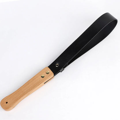 Equestrian 74CM PU Leather Horse Whip with Wooden Hand - Ghoddosh