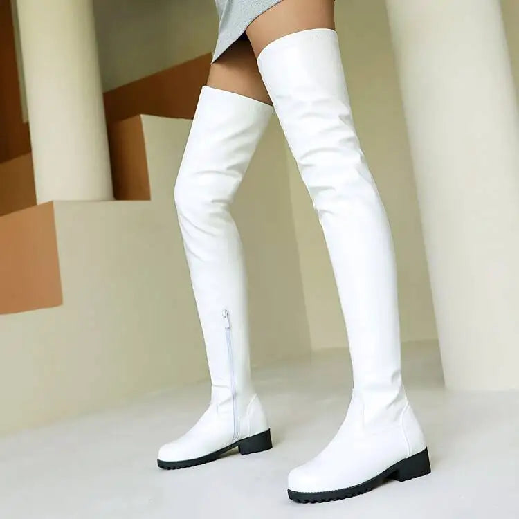 New style fashion thick heeled women's knee high boots - ghoddosh.com