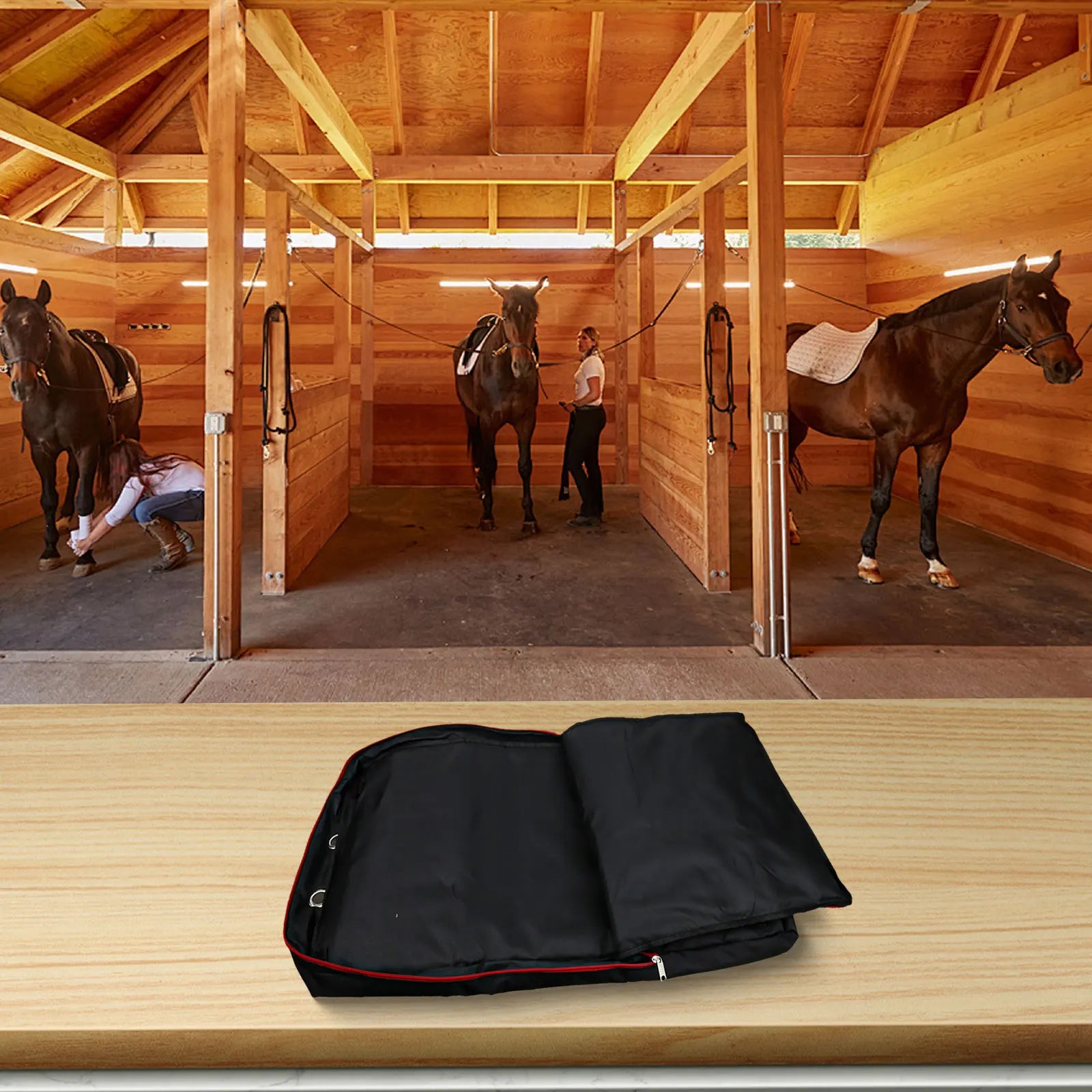 Portable Waterproof Horse Harness Storage Bag With 3 Hooks Rack / Stay Organized Horse Tote Holster Bag @ ghoddosh.com