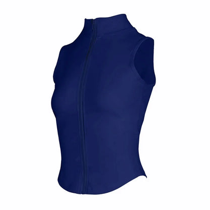 Women's High-Neck Zip-Up Equestrian Vest | Sleeveless Riding & Training Top @ ghoddosh.com