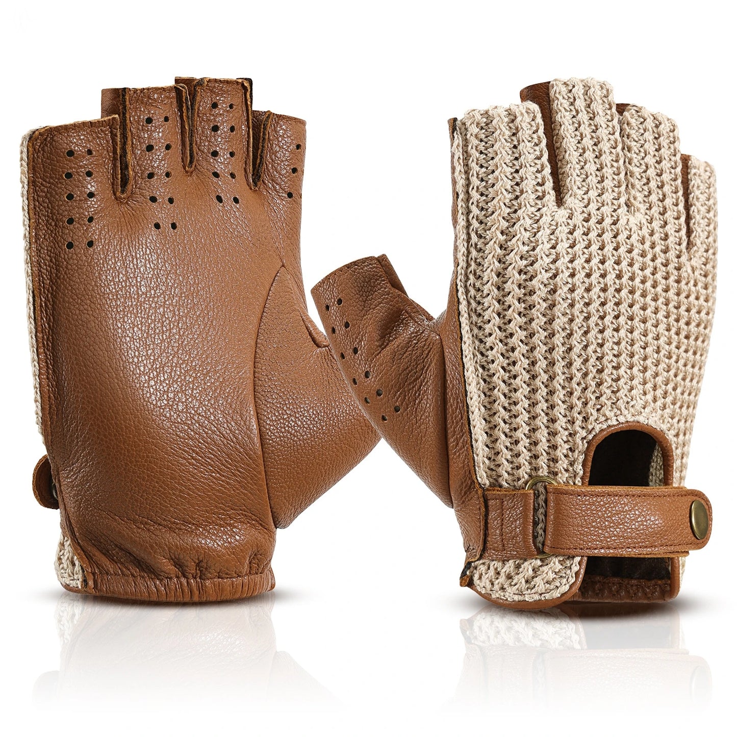 Half Finger Goatskin Riding Gloves | Breathable Anti-Slip Equestrian Mitts for Men & Women @ ghoddosh.com