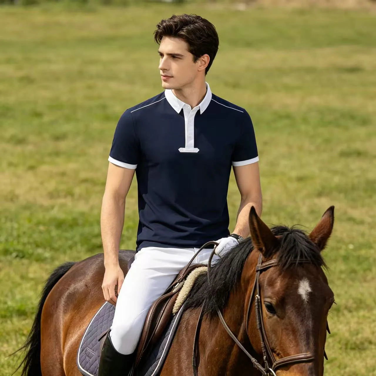 Men's Equestrian Short Sleeve Performance T-Shirt - Horse Riding Competition Top @ ghoddosh.com
