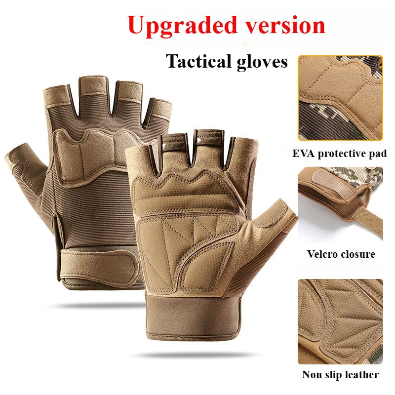 Half Finger Tactical Gloves for Men and Women ,  Breathable Riding Gloves