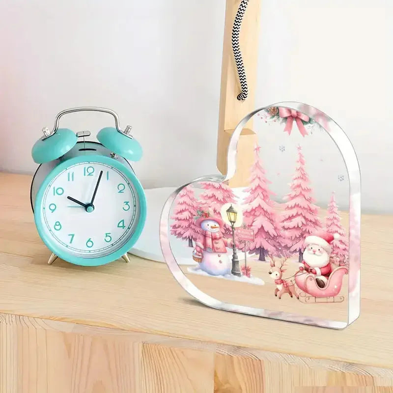 Cute Crystal Clear Heart Shaped Christmas Decorations - Table Desk  Xmas  Gifts @ghoddosh.com