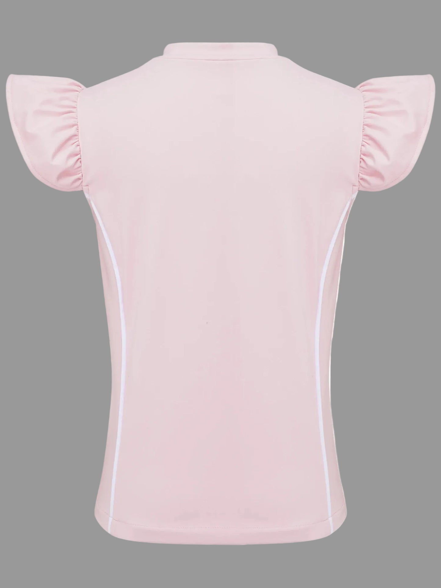 Girls Equestrian Quarter-Zip  Shirt | Kids Ruffled Sleeve Quick-Dry Horse Riding Top @ ghoddosh.com