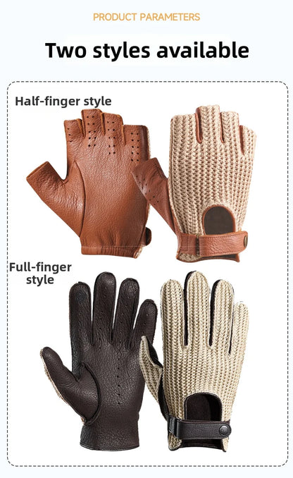Half Finger Goatskin Riding Gloves | Breathable Anti-Slip Equestrian Mitts for Men & Women @ ghoddosh.com