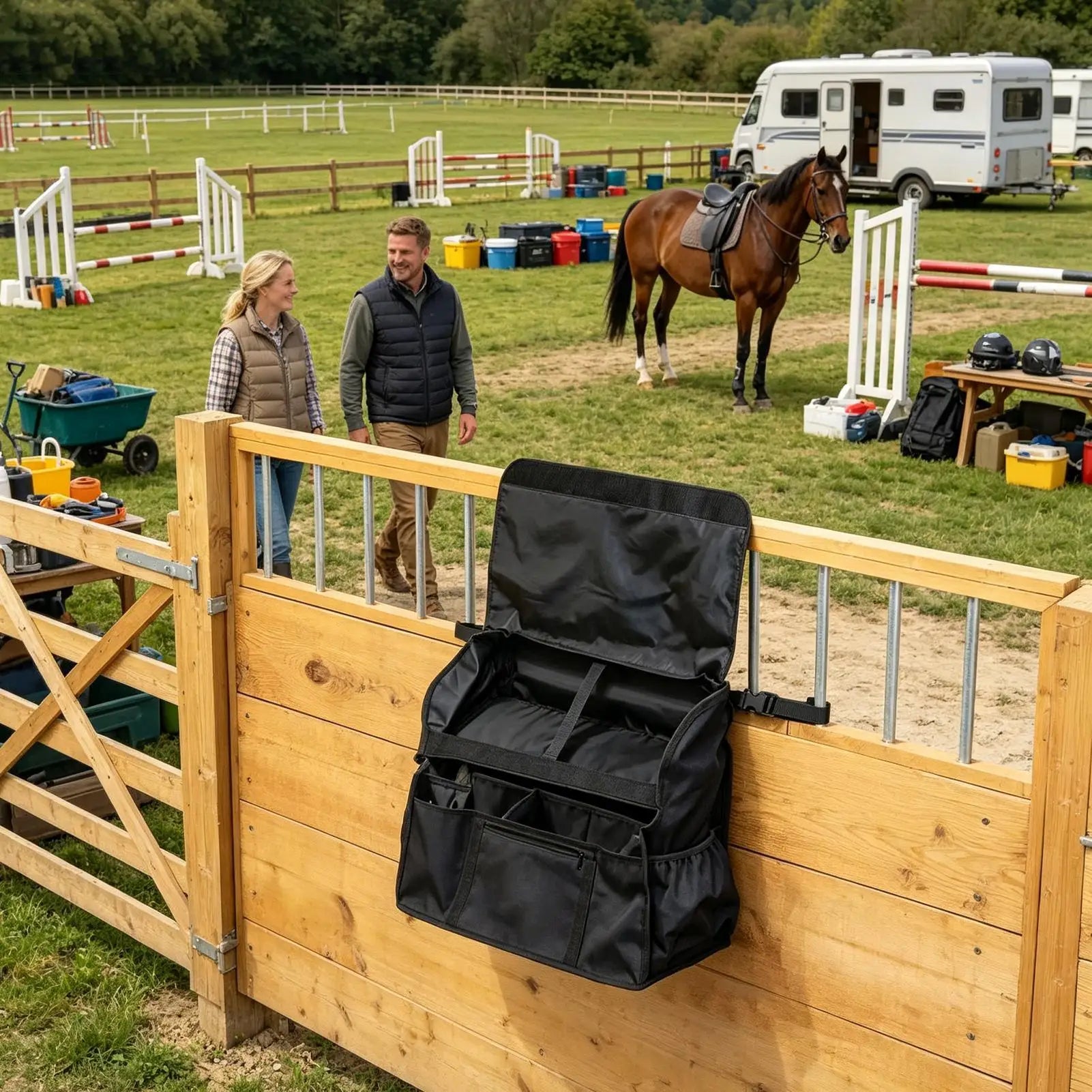 Waterproof Stall Front Bag  Over-the-Door Horse Tack Storage Organizer  @ ghoddosh.com