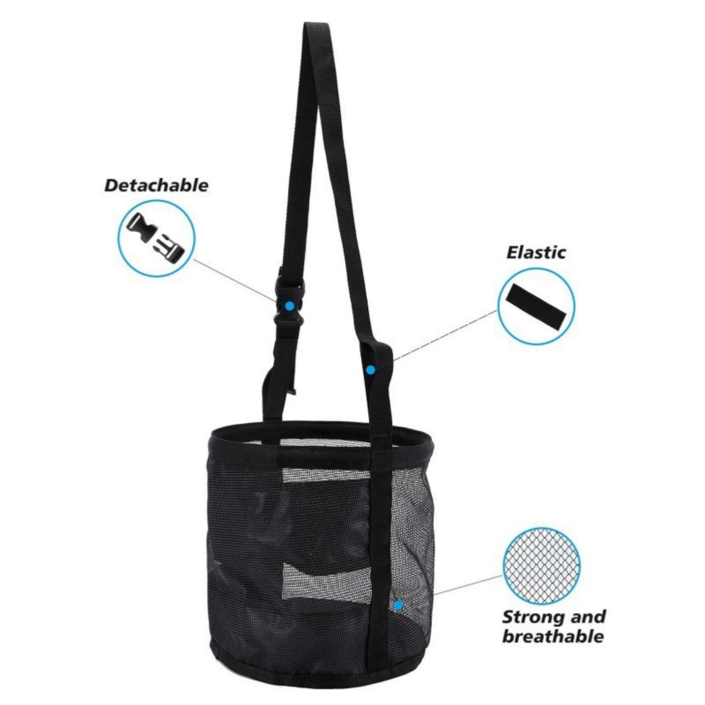 Horse Hay Hanging Neck  Feeding Adjustable Outdoor  Bags
