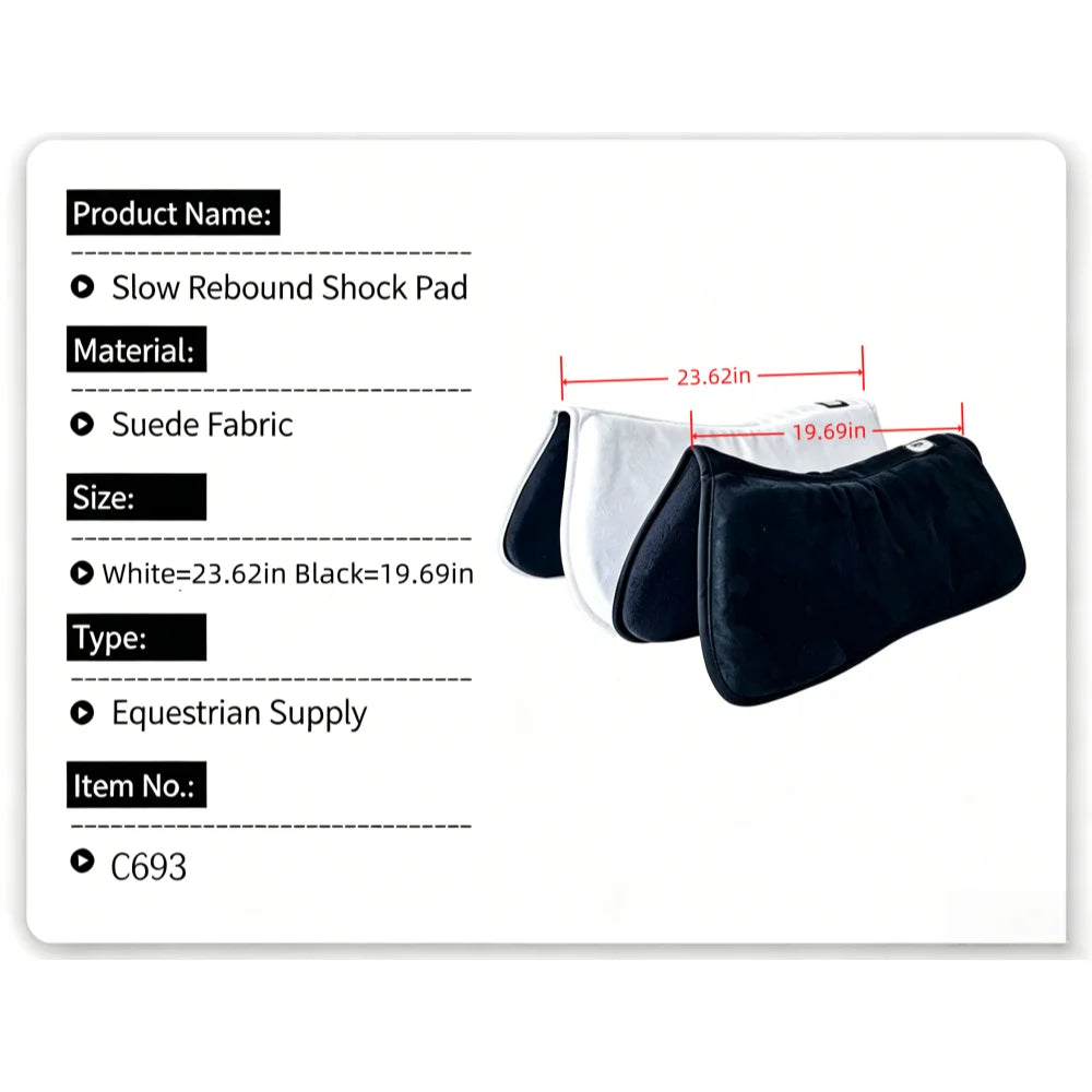 Memory Foam Half Pad for Horses – Shock-Absorbing Suede Saddle Cushion for Pressure Relief @ ghoddosh.com