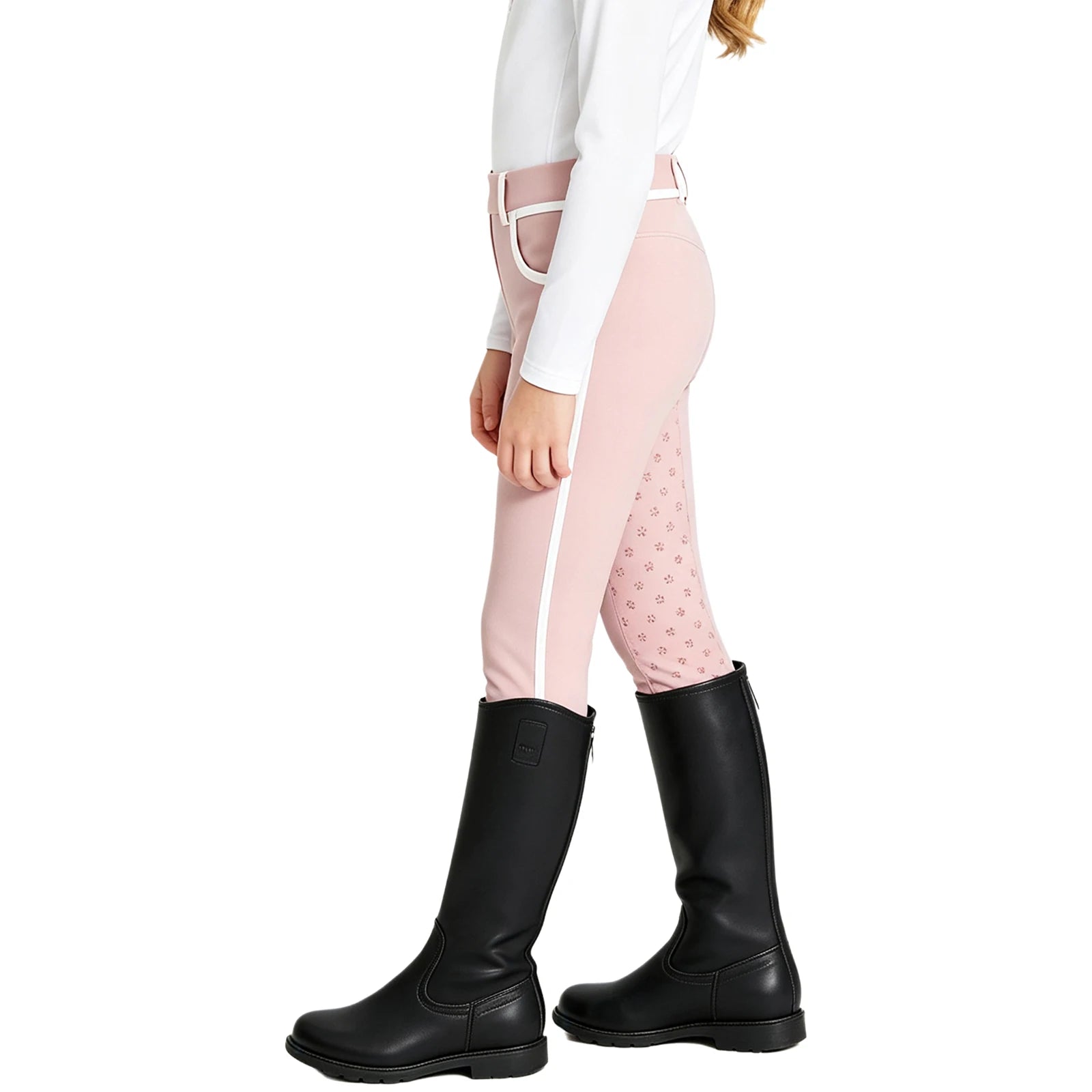 Girls Full Seat Equestrian Leggings  Non-Slip Horse Riding Pants with Pockets @ ghoddosh.com