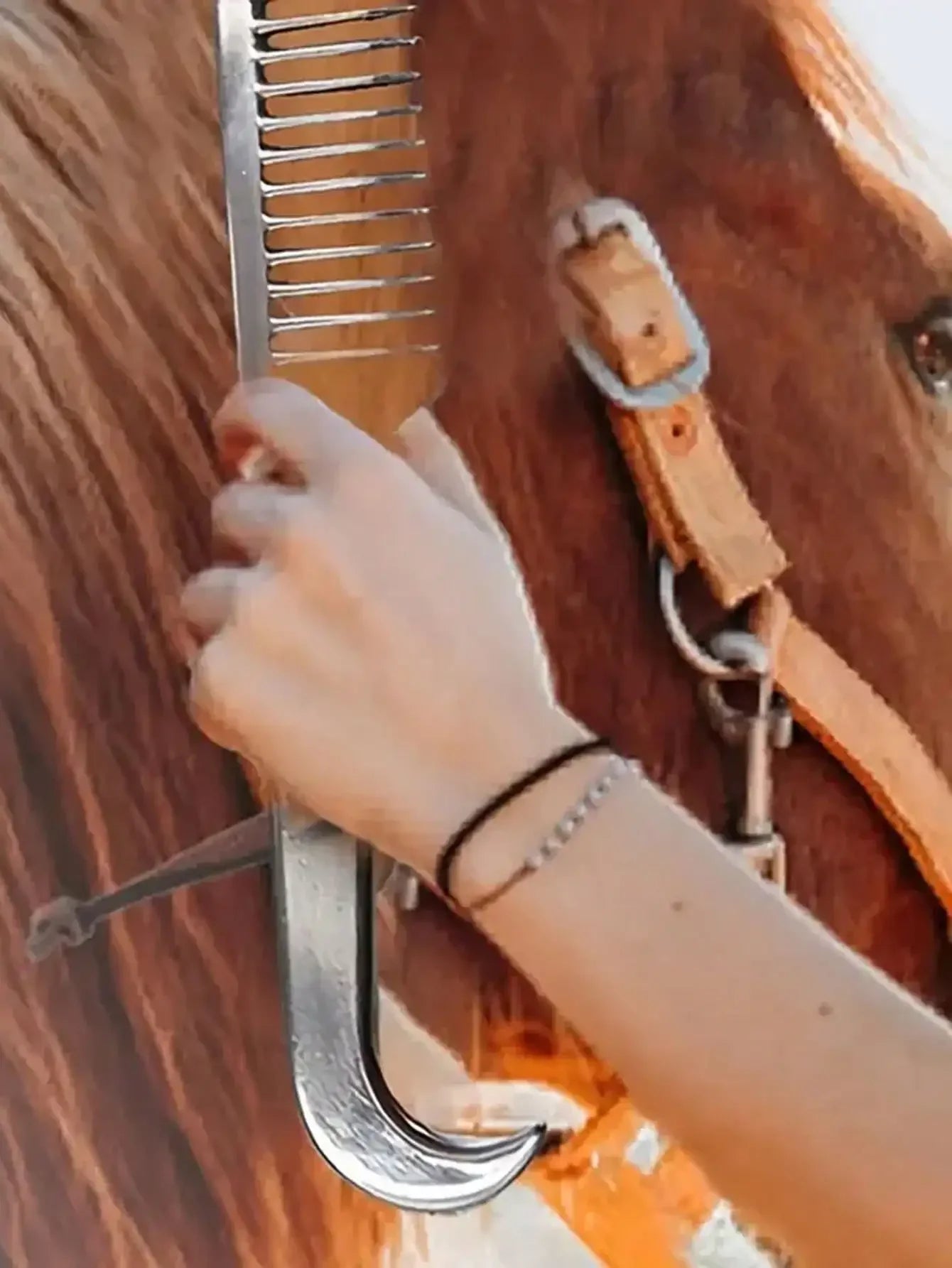 1pc Aluminum Alloy Horse Comb - Lightweight, Durable, Tangle-Free, Gentle on Horse Mane & Legs - Ghoddosh
