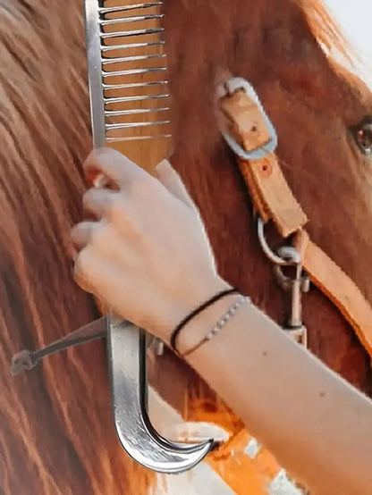 1pc Aluminum Alloy Horse Comb - Lightweight, Durable, Tangle-Free, Gentle on Horse Mane & Legs - Ghoddosh