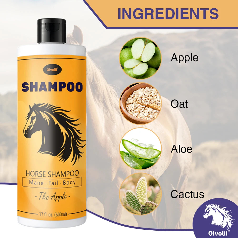Apple-Scented Gentle Moisturizing Horse Shampoo for Mane , Tail and Full Body @ ghoddosh.com