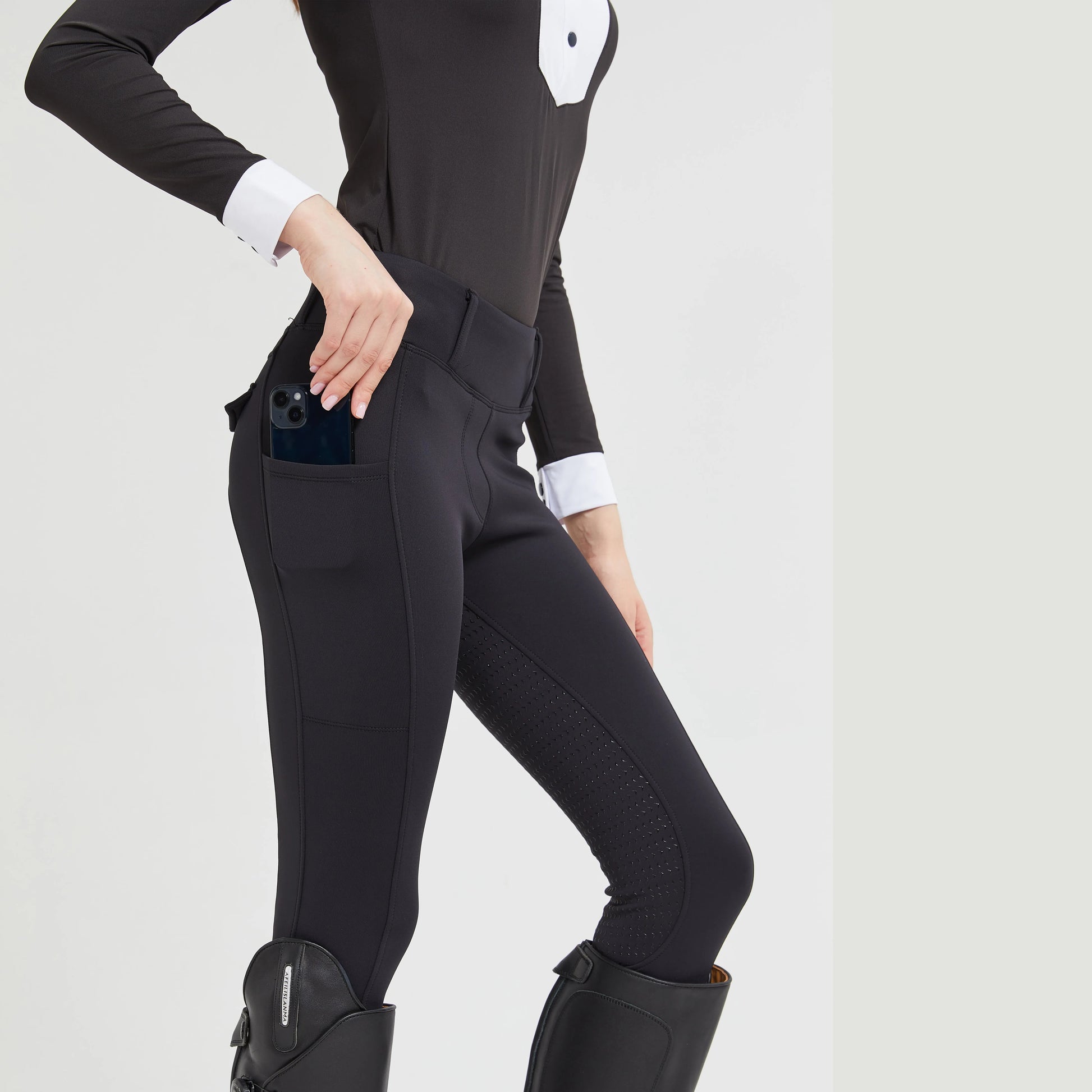 Spring and Autumn Silicone , Horse Riding Pants with Thin Fleece Lining - Ghoddosh