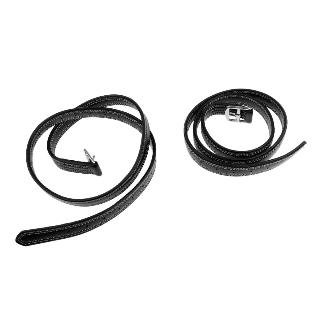 2pcs 51" x 1" Leather Stirrup Straps – Equestrian Stirrup Leathers with Stainless Steel Buckles
