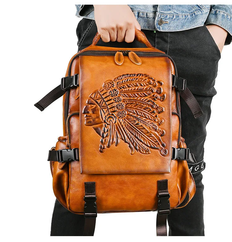 2025 New Handmade Backpack Genuine Leather Cowhide Backpack . Ghoddosh 