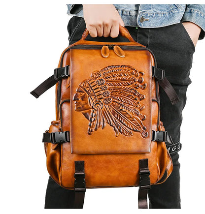 2025 New Handmade Backpack Genuine Leather Cowhide Backpack . Ghoddosh 