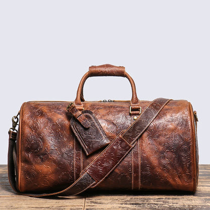 Vintage Embossed Handbag Leather Bag Large  Ghoddosh 