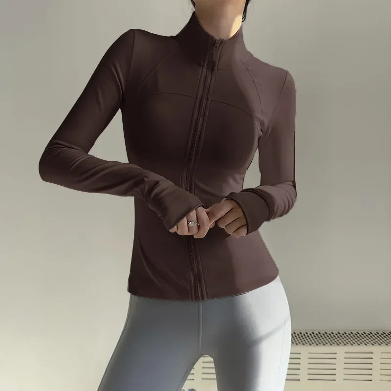 Women  Long Sleeve Quick Dry Sports Jacket  with Thump Hole  @ Ghoddosh.com