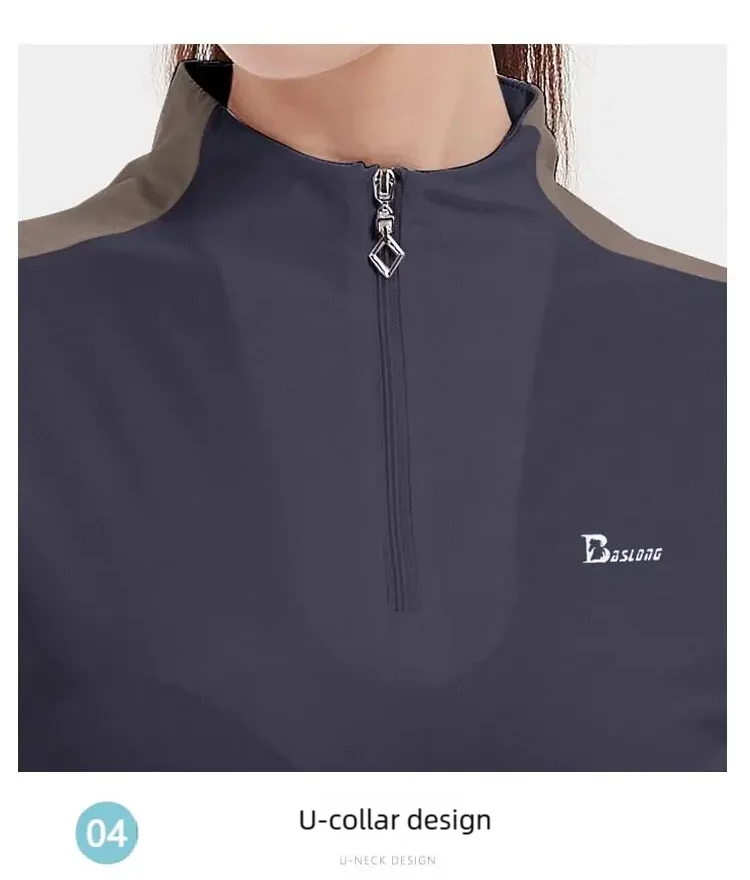 Equestrian Breathable Sun Protection Tops ,  Horse Riding Summer Shirts For Women  @ ghoddosh.com