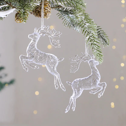 Acrylic Christmas Ornaments Clear Flying Unicorn - Xmas Tree Hanging Pendants  Decorations @ghoddosh.com