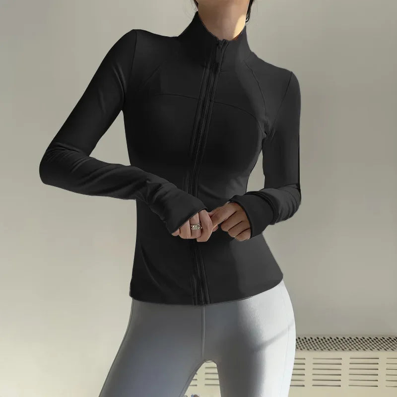 Women  Long Sleeve Quick Dry Sports Jacket  with Thump Hole  @ Ghoddosh.com