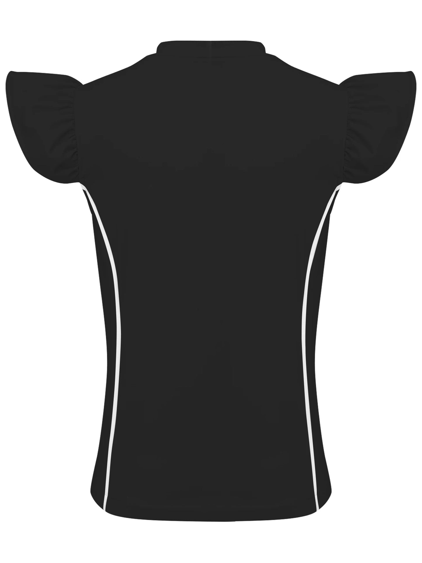 Girls Equestrian Quarter-Zip  Shirt | Kids Ruffled Sleeve Quick-Dry Horse Riding Top @ ghoddosh.com
