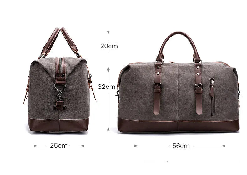 Men PU Leather Outdoor Luggage  Bag Large Capacity Shoulder Equestrian bag . Ghoddosh