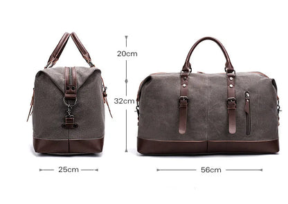 Men PU Leather Outdoor Luggage  Bag Large Capacity Shoulder Equestrian bag . Ghoddosh