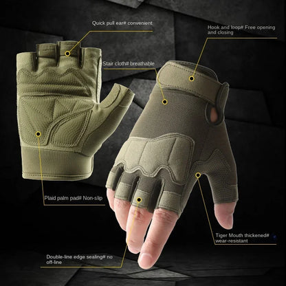 Half Finger Tactical Gloves for Men and Women ,  Breathable Riding Gloves