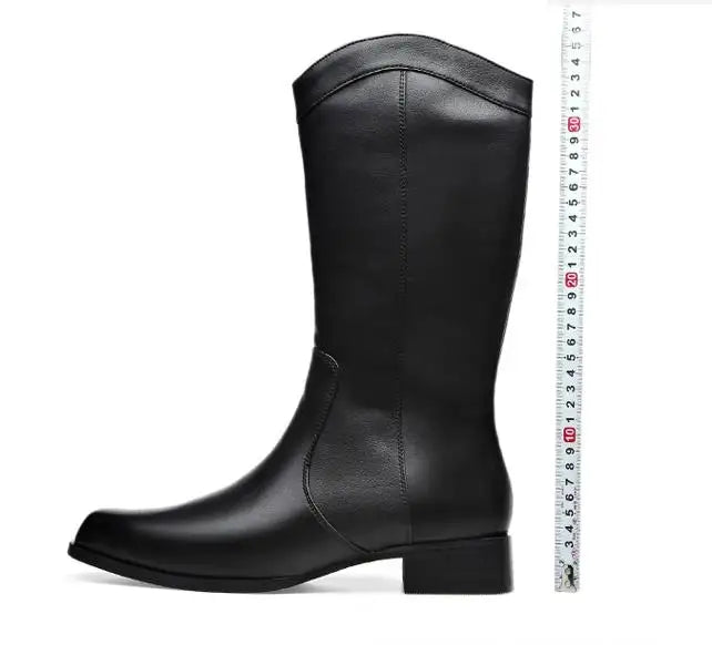 Men's Genuine Leather High Boots – Winter Plush Lining Riding Boots @ ghoddosh.com