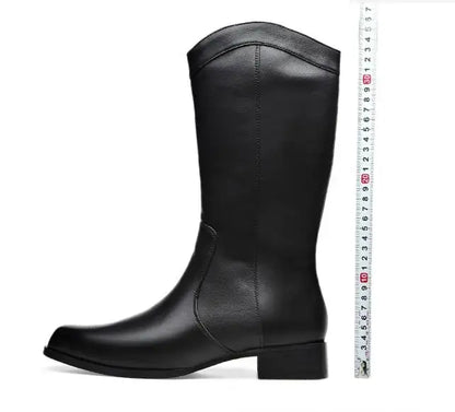 Men's Genuine Leather High Boots – Winter Plush Lining Riding Boots @ ghoddosh.com