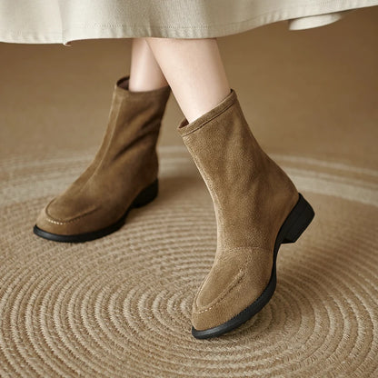 2026  Suede Women  Flat Heels Ankle Boots - ghoddosh.com