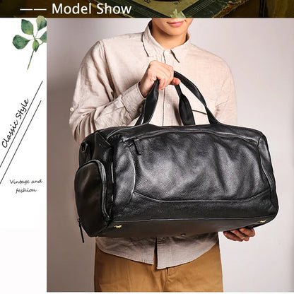 Men's Genuine Leather Handheld Bag, - Ghoddosh